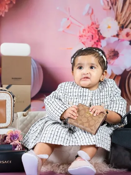 A little fashionista surrounded by luxury brands. This playful and stylish theme is perfect for the baby who is born to slay.