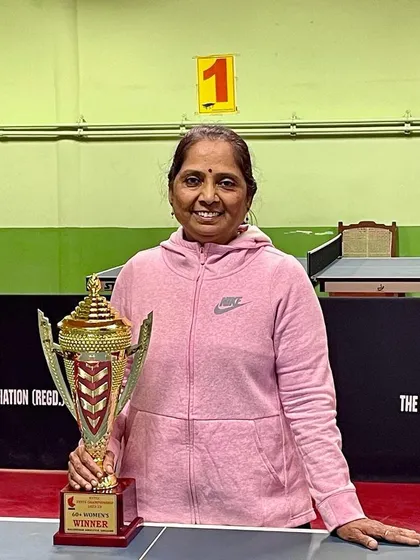 Congratulations to Bhavna Madam for winning the 60+ Women's singles title in Bangalore.