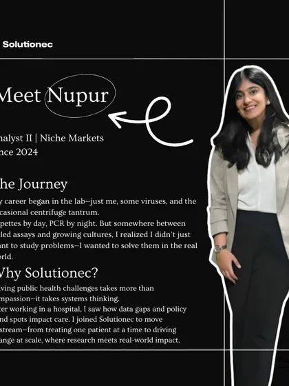 Meet Nupur, an Analyst II in Niche Markets, whose journey from a lab scientist to a data analyst showcases our team's diverse expertise. She now applies her scientific background to solve real-world public health challenges by bridging data gaps and informing policy.