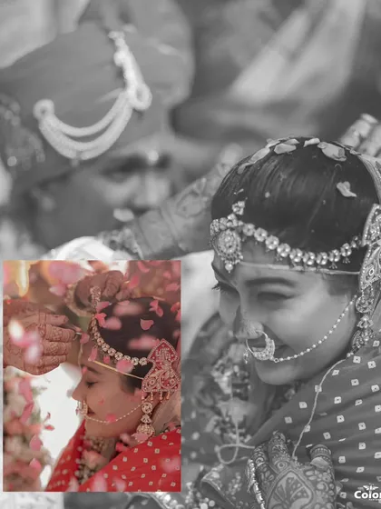 Capturing the raw emotion of the day. This is a candid shot of a bride's happy tears during the ceremony, with a creative color pop edit to emphasize the feeling of the moment.