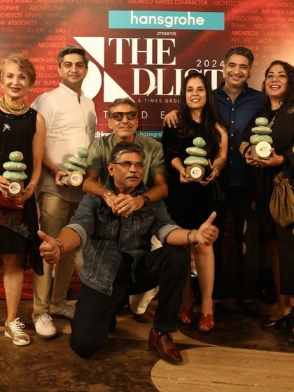 A celebratory group photo with fellow recipients at the D-List awards night.