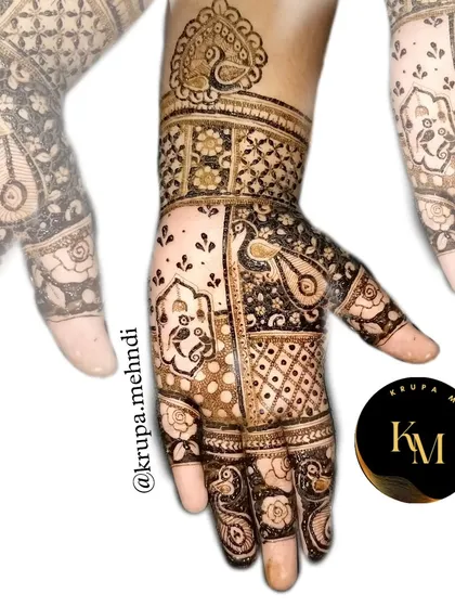 Intricate designs and timeless elegance. This patchwork-style design features peacocks and geometric patterns for a unique look.