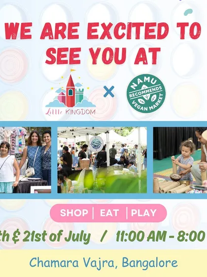 We are excited to see you! A welcoming graphic for our collaboration with Namu Recommends, promising a day of shopping, eating, and playing.
