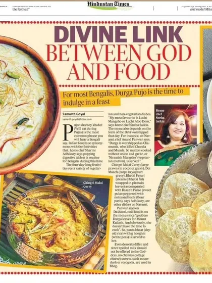 I was so humbled and grateful when Hindustan Times featured my little food venture. It’s a wonderful feeling to have my passion for cooking authentic Bengali food recognized, and it wouldn't be possible without the love from all my patrons.