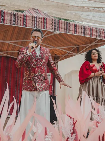 Singers Hari and Sukhmani performing at a "Souk" themed event at the National Museum of Qatar. We curate entertainment that fits the theme and culture of the celebration.