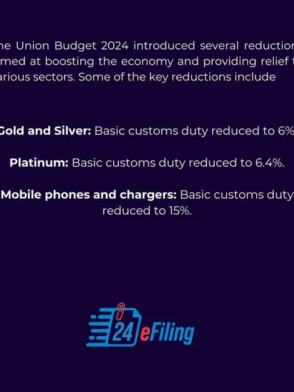 The Union Budget 2024 introduced several reductions in customs duty. This includes lower duties on gold, silver, platinum, and mobile phones, which is a relief for consumers and various sectors.