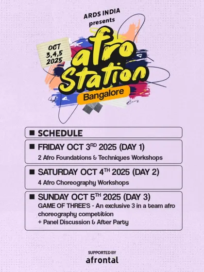 The schedule for Afro Station is here. Get ready for 3 days of workshops, competitions, panel talks, and an after-party.