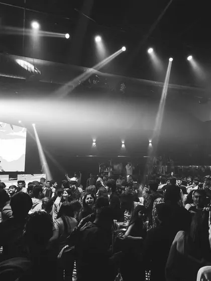 A wide shot of the packed house at Elrow, Pune. The club was filled to the brim.