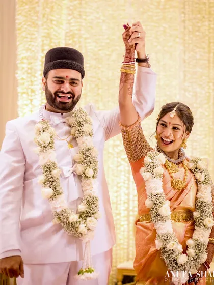 The "Just Married" feeling. That moment of pure, unadulterated happiness and victory after the wedding rituals are complete. It’s a candid celebration that marks the beginning of a new journey together.