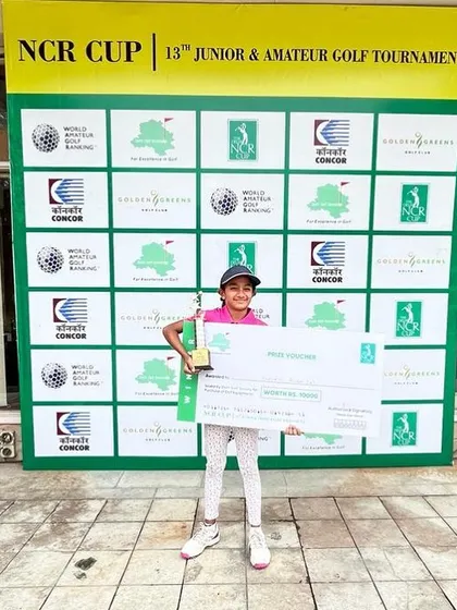My junior player Unnati Singh after winning the NCR CUP with solid rounds of 1 over and 3 over par.