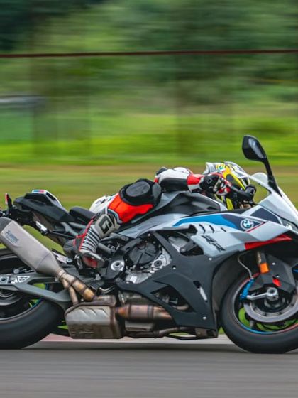 A panning shot capturing the sheer speed of a BMW S1000RR on the main straight at MMRT. Our open sessions are perfect for practicing and chasing faster lap times.