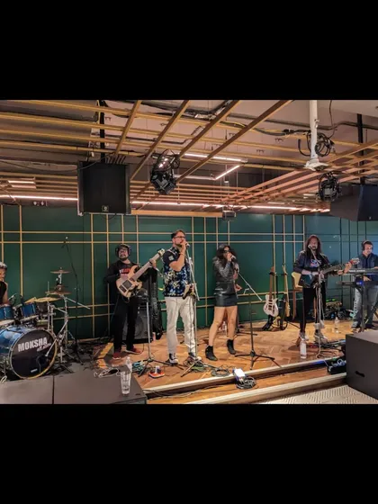 A shot from our soundcheck and rehearsal at Gawky Goose. It shows the preparation and professionalism that goes into every monthly gig with the Moksha All Stars.