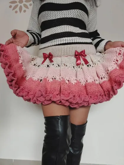 The ruffles on the Christina Dollet Skirt have amazing volume and create a beautiful, twirl-worthy silhouette.