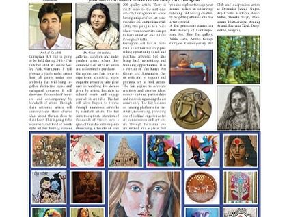 More press coverage for the Gurgaon Art Fair, showing the variety of artworks on display. These events are a vibrant festival of creativity.