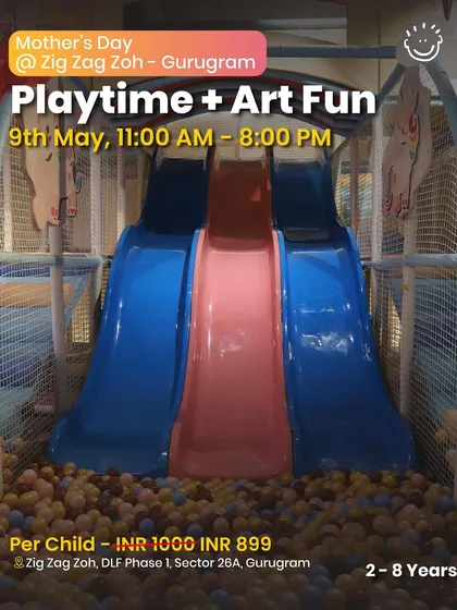 Playtime and Art Fun for Mother's Day at Zig Zag Zoh. A great way for kids to play while also making something special for their moms.