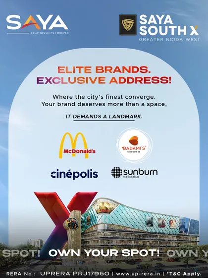 We believe in creating destinations where the world's finest brands converge. This visual highlights our partnerships with elite names like McDonald's, Cinépolis, and Sunburn, establishing Saya South X as an exclusive and high-value address for any business.