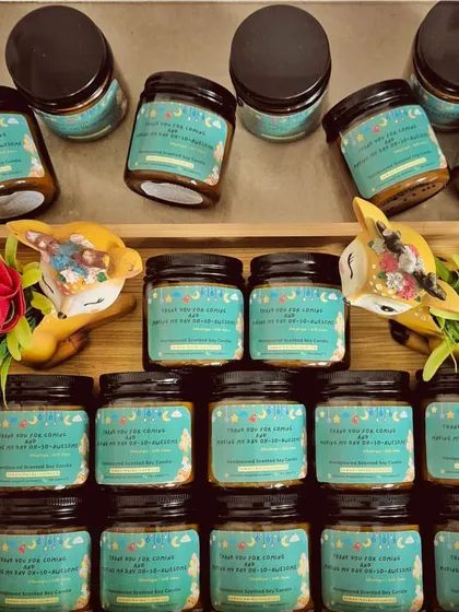 Experience the magic of personalized touches with these custom-designed birthday candle labels. I can create unique labels for any event, making your return gifts or party favors truly special.