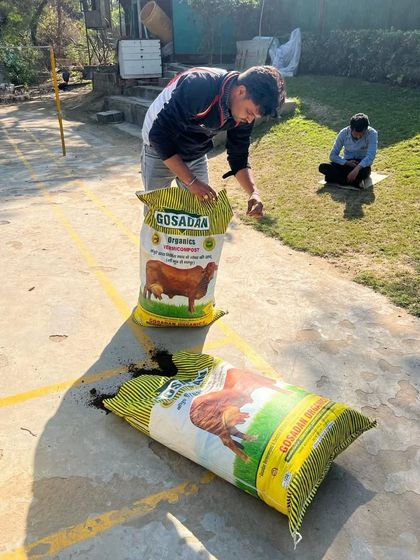 We use and sell high-quality organic compost like this 'Gosadan' brand vermicompost. It's an essential ingredient for enriching soil and providing vital nutrients to your plants.
