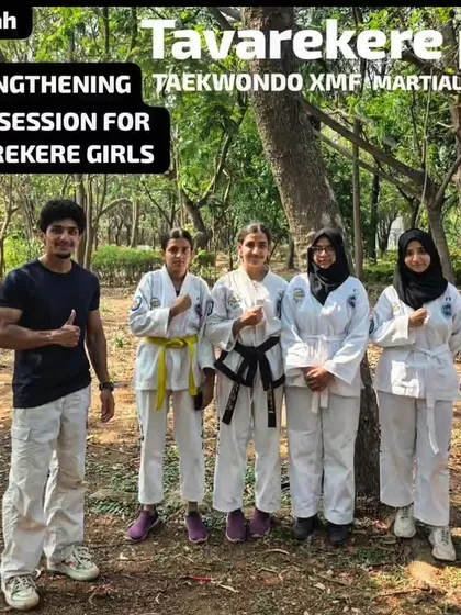 A strengthening workout session for our female students at Tavarekere Park, focusing on building power and endurance.