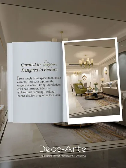 Where every corner tells a story of grace and grandeur. This book-style graphic showcases a stately living space, curated to inspire and designed to endure, celebrating texture, light, and architectural harmony.