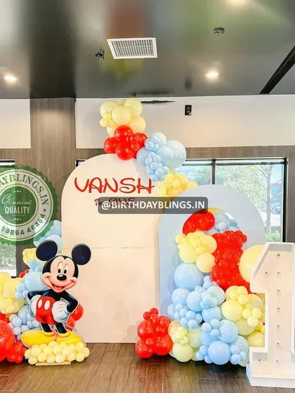 Another wide shot of the Mickey Mouse party, perfect for a venue with large windows.