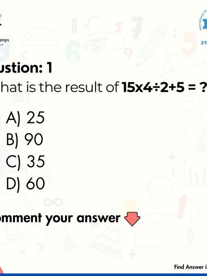 Here is another quick math challenge focused on calculation accuracy and the correct sequence of operations. These short drills are great for building speed and confidence.