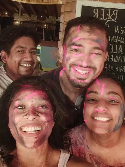 Celebrating Holi with friends at LA RUMBA. We combined the festival of colors with our love for Salsa for an unforgettable night.