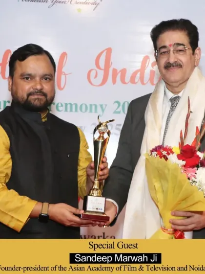 I was honored to present an award to Sandeep Marwah Ji, founder-president of the Asian Academy of Film & Television.