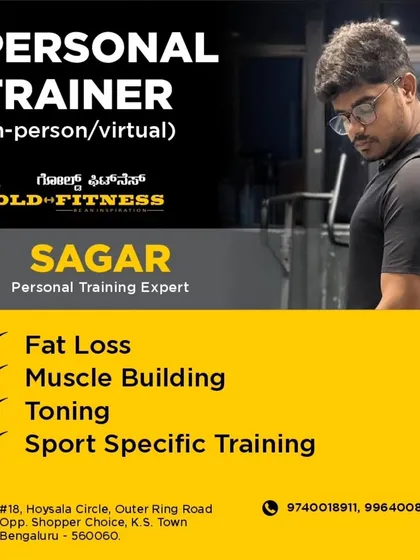 Meet Sagar, another one of our dedicated personal training experts. He specializes in creating effective plans for fat loss, muscle building, toning, and sport-specific training.
