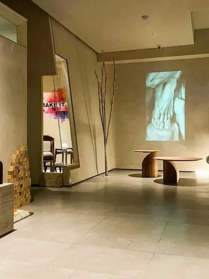 Another view of my office, where the interplay of light, material, and art creates a unique story. This environment is a testament to my belief that a well-designed space enriches our experiences.