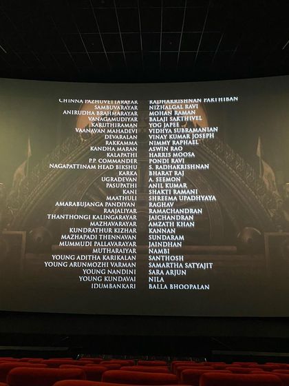 My name in the rolling credits of 'Ponniyin Selvan 2'. A small moment, but one that I will cherish forever. Grateful, grateful, grateful.