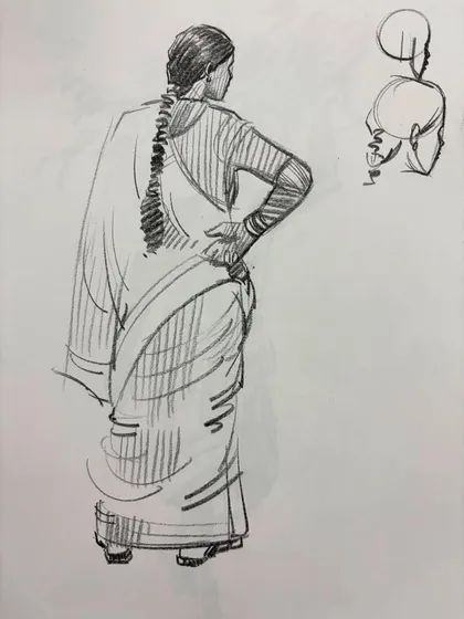 A collection of my figure drawing demonstrations from online classes and practice sessions. Each sketch is an opportunity to study the human form, capturing different poses, gestures, and scenes from daily life.