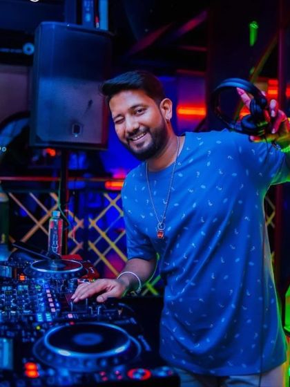 A happy shot from the DJ booth. It's all about good music and good vibes.