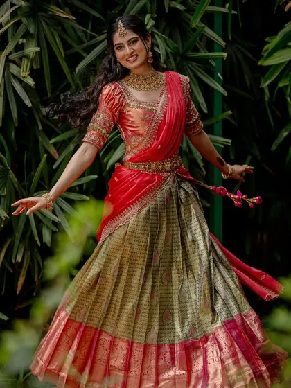 A full, twirling shot that shows the beautiful movement of the traditional langa voni.