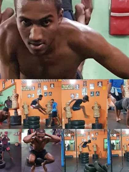 A fighter's body must be forged through relentless work. Our conditioning includes explosive plyometric drills like tire jumps and bodyweight exercises to build the power and stamina needed to dominate in the ring.