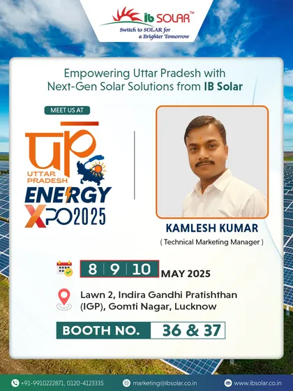 Our Technical Marketing Manager, Kamlesh Kumar, ready to welcome visitors at the UP Energy Expo. We believe in having our technical experts directly engage with clients and partners.