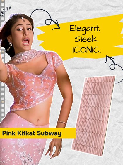 The Pink Kitkat Subway tile is elegant, sleek, and iconic, just like Kareena Kapoor's character Poo. It's a modern classic with a touch of glamour.