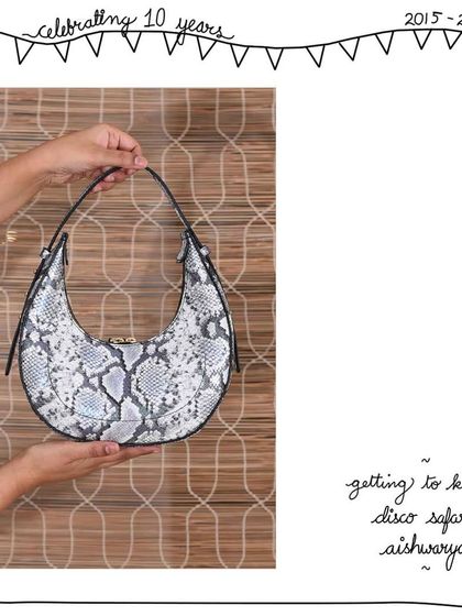 A full view of the Disco Safari Aishwarya, a bold and glamorous take on this elegant shoulder bag.