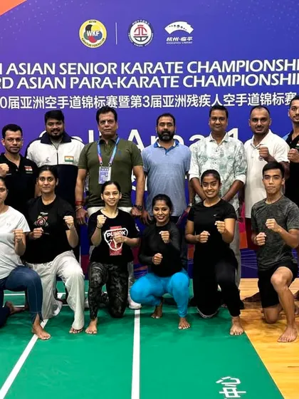 Training session with the KIO Indian Karate team in Hangzhou, China, ahead of the 20th Asian Karate Championship. We ensure our athletes are well-prepared and acclimatized before any major event.