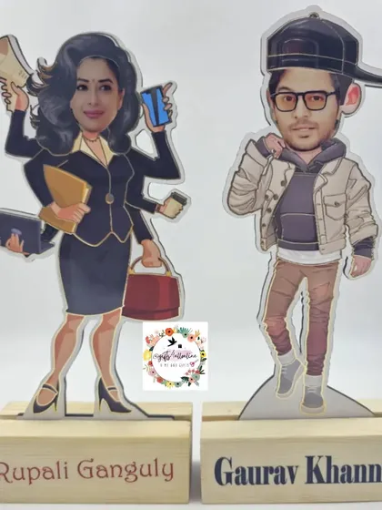 Fun and personal, these custom caricatures of the beloved on-screen duo from 'Anupama', Rupali Ganguly and Gaurav Khanna, make for a truly unique keepsake. We can create these for any individual or pair based on your photos.