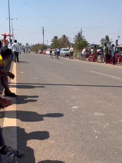 A view from the sidelines of a road race at the open state competition in Belgaum, where our skater Siddharth competed.