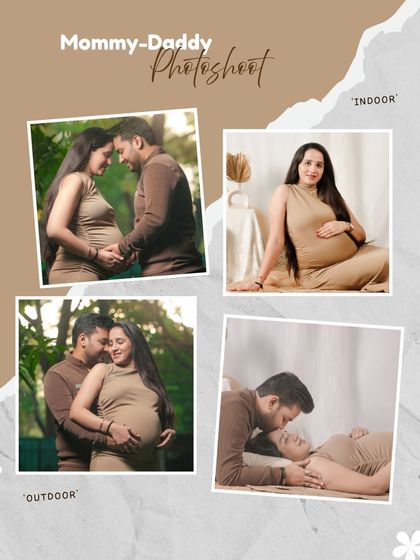 I offer both studio and outdoor sessions to match your style. This collage demonstrates the versatility of a maternity shoot, from intimate indoor portraits to romantic moments captured in nature.