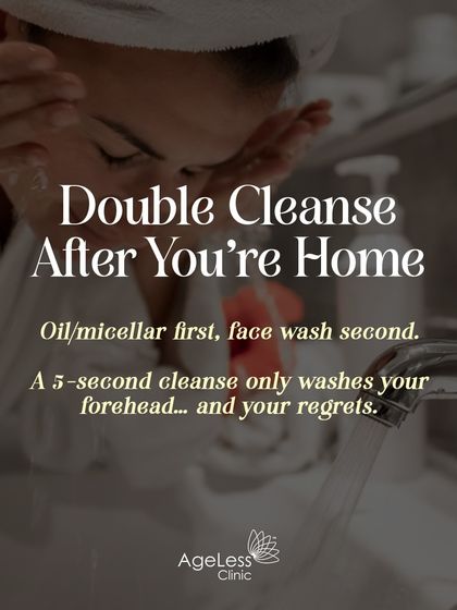 Double cleansing is non-negotiable, especially on high-pollution days. Start with an oil or micellar water to break down makeup and grime, then follow with a face wash. A quick cleanse only washes away your regrets.