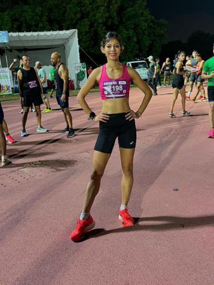 Posing at the starting line of a half marathon time trial. This captures the focus and readiness required before tackling a long-distance effort.