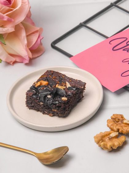 Indulge guilt free this Valentine's Day with my new Whey Protein Brownie. It's a delicious and healthy way to celebrate.