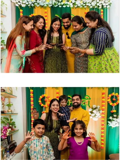 Capturing precious moments with family and friends during the mehendi ceremony. These group photos are full of smiles and love.