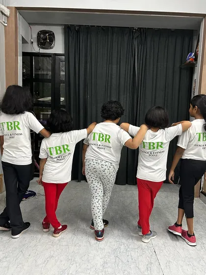 Our team, united and ready to dance. This picture captures the spirit of camaraderie we foster in all our children's classes.