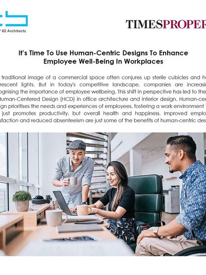 Our founder's insights on using human-centric designs to enhance employee well-being in workspaces were featured in Times Property.