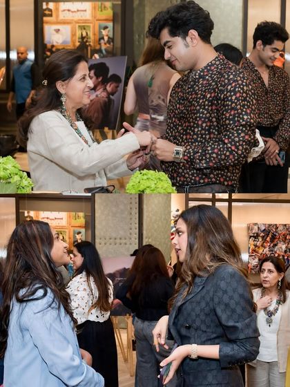 Candid moments of interaction and conversation from one of our gallery nights. These images highlight the engaging and social environment we cultivate, where art serves as a catalyst for connection.