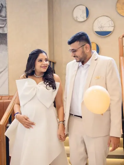 A candid shot of the happy couple. Her makeup is flawless and long-lasting, holding up perfectly through all the moments of the day.